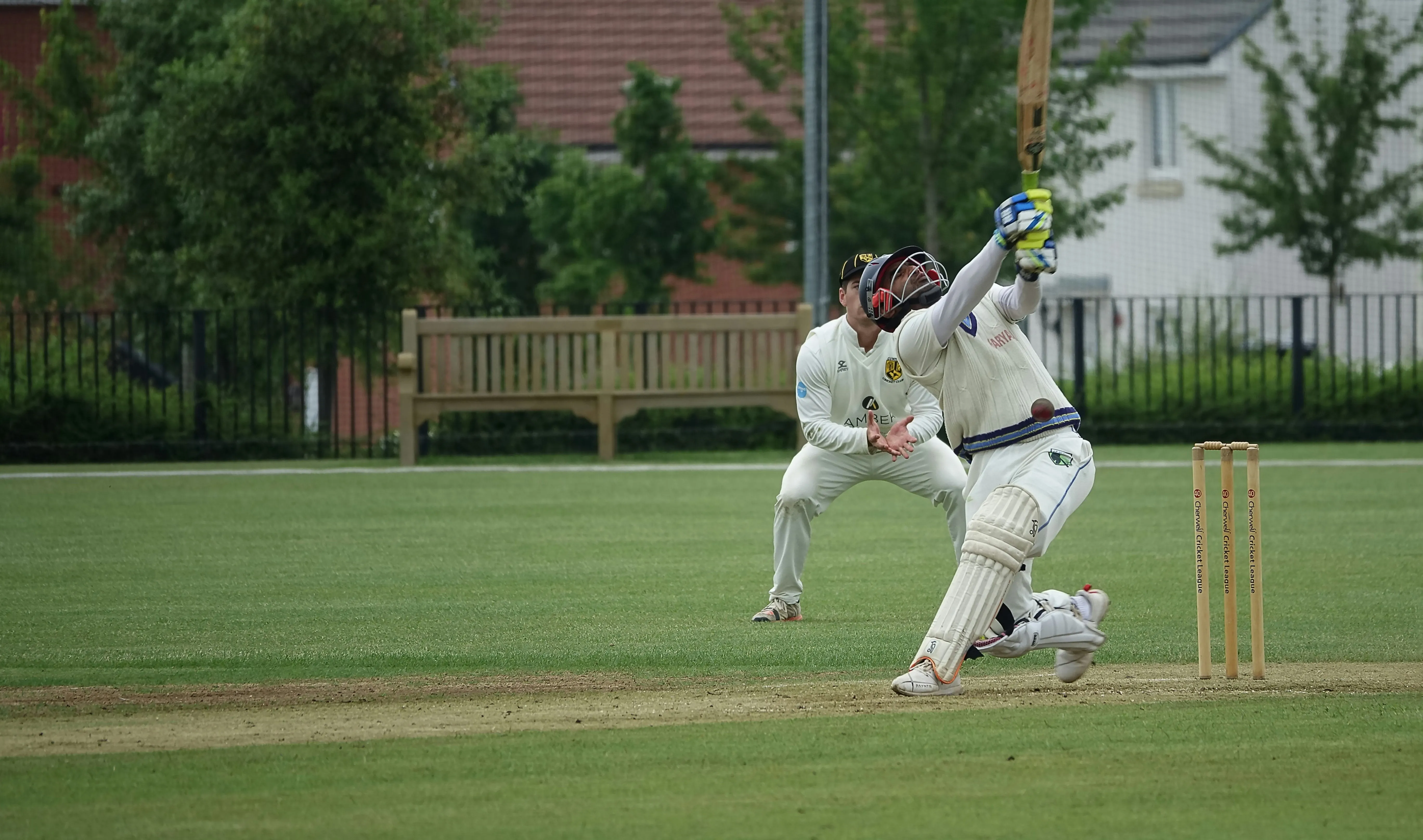 Cricket player in action